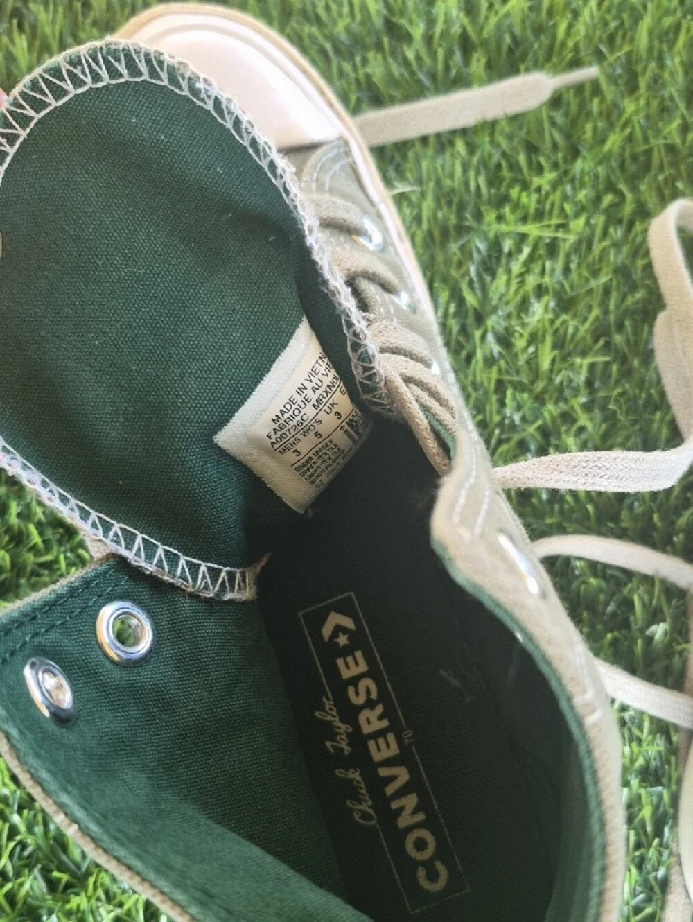 Converse Kids High-Top Sneakers in Olive/Beige